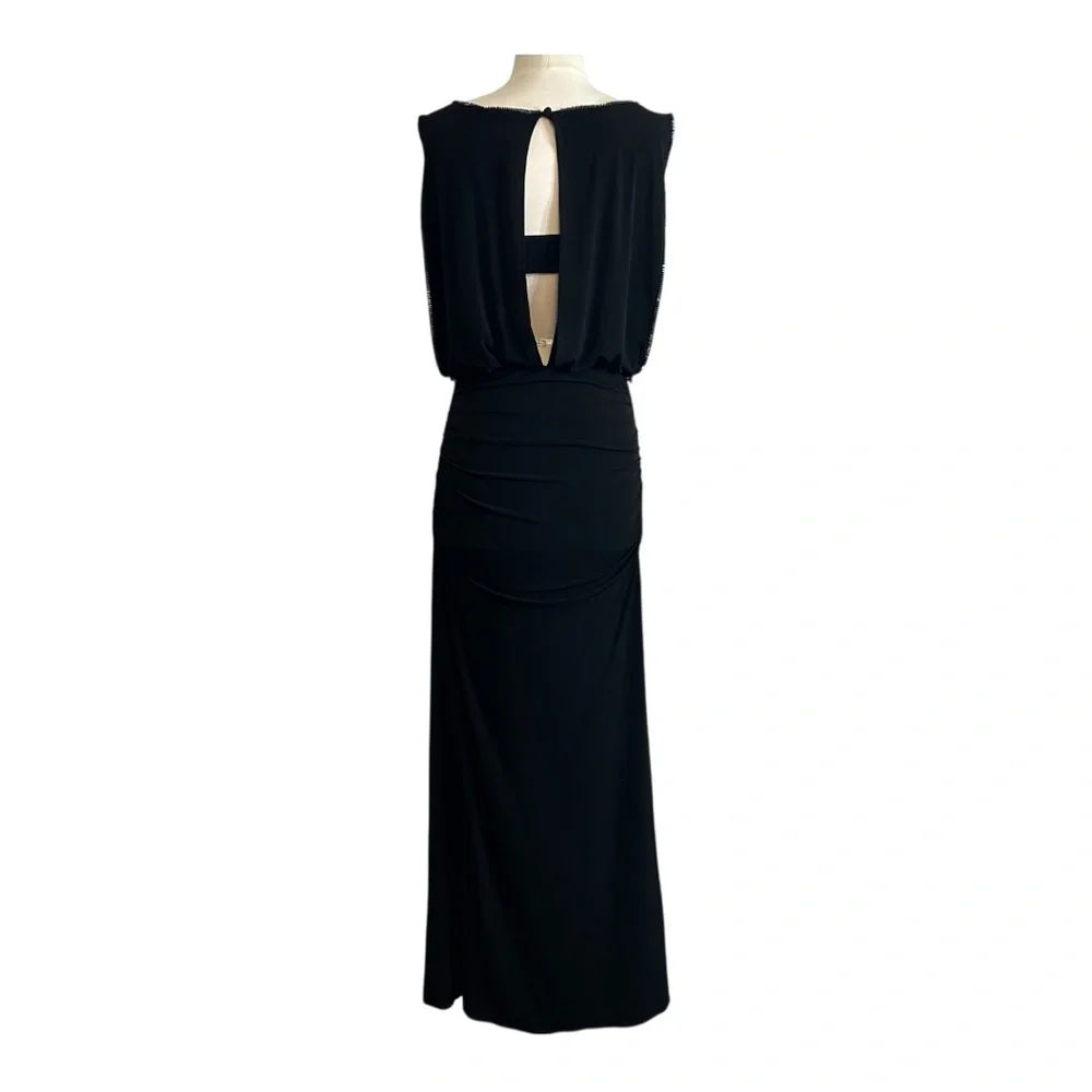 Black Sleeveless Maxi Dress From Laundry by Shelli Segal Sz 2 Cocktail Occasion - Picture 4 of 10